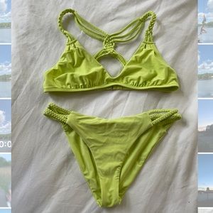 Frankies Bikinis Lime Green Two Piece